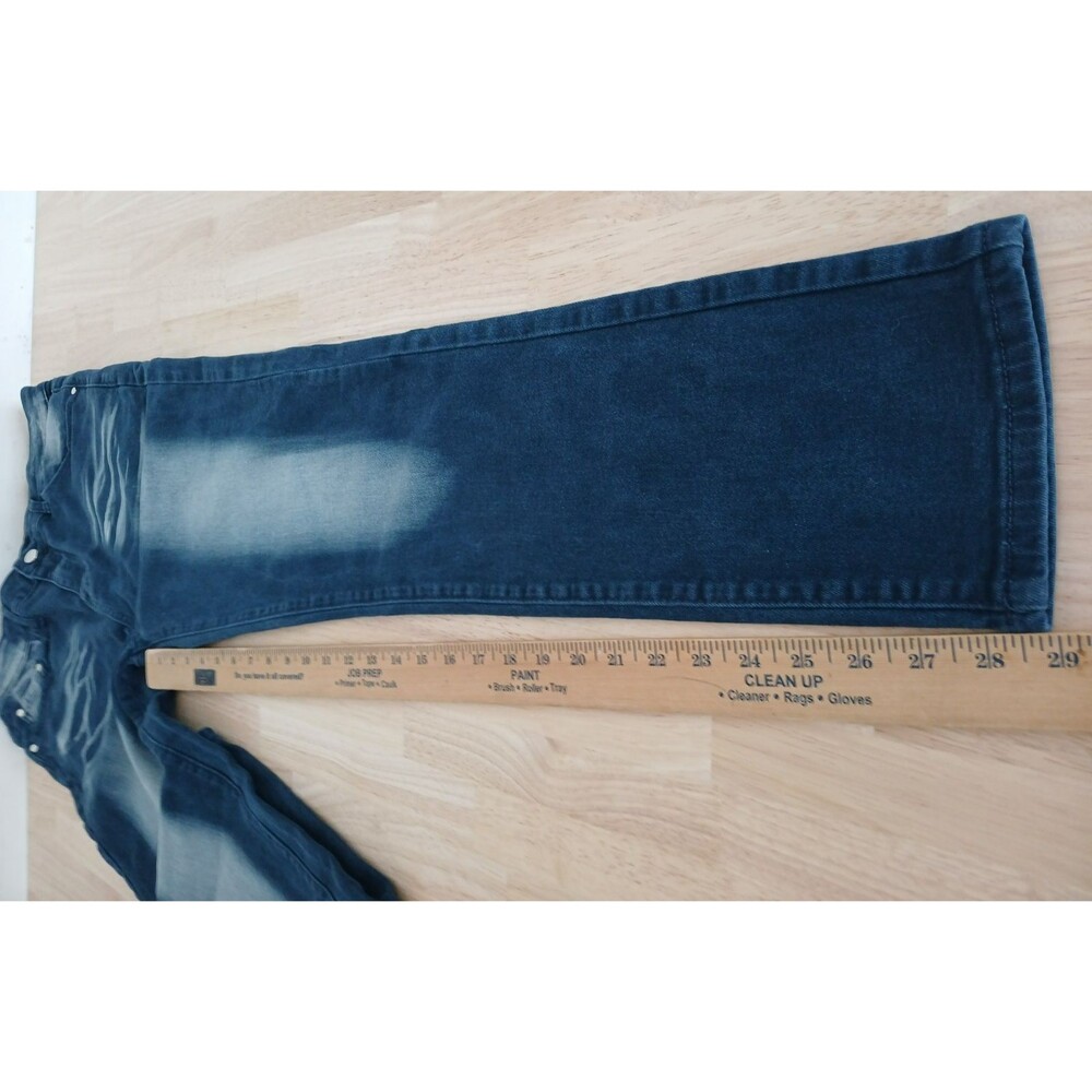 Men's Blue Jeans Size 32 Straight Leg Tie Dye Pockets  Zip Up - Picture 7 of 7